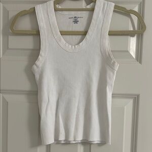 Brandy Melville White Ribbed Fitted Tank Top